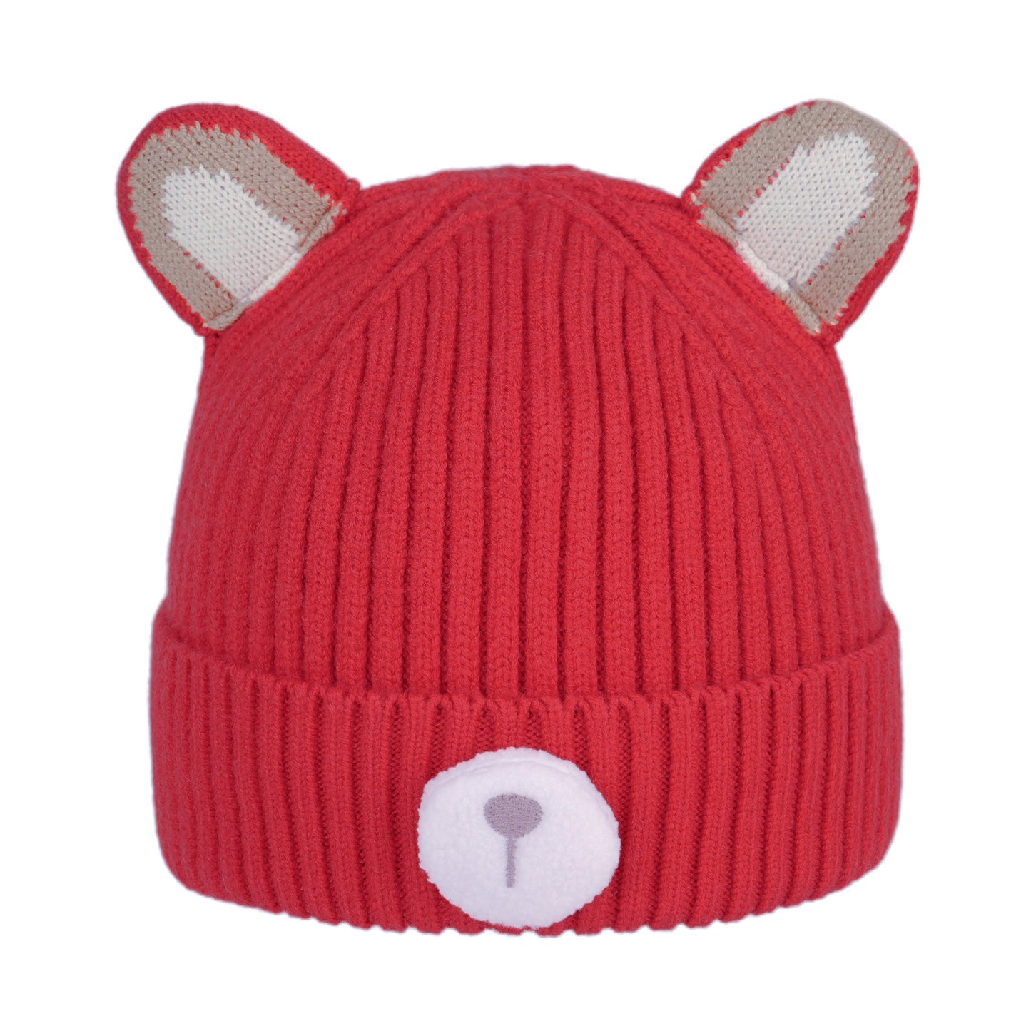 Kids Winter Christmas Beanie Hat-Red