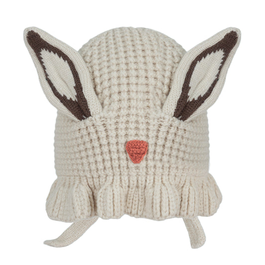 Toddler Cute Ears Knit Hat-Pink/Beige
