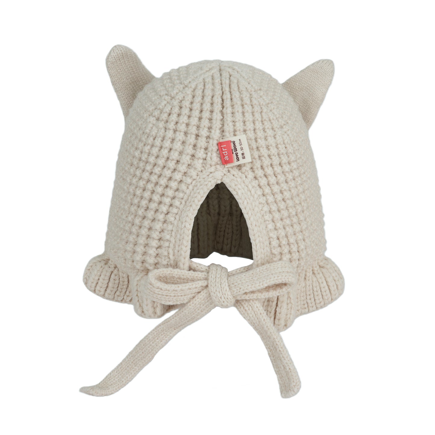 Toddler Cute Ears Knit Hat-Pink/Beige