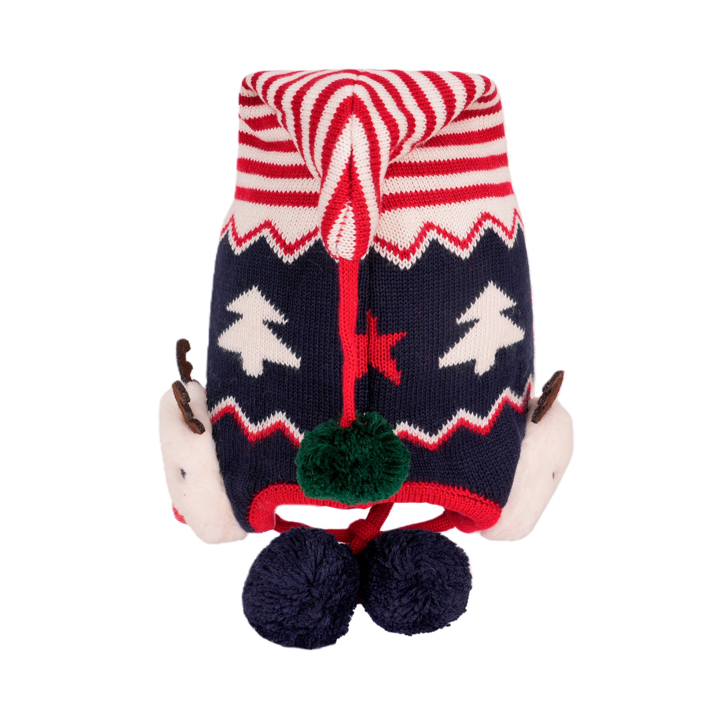 Kids Pom Pom Deer Christmas Beanie Hat
