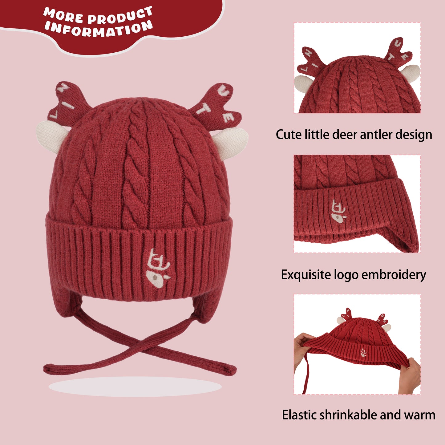 Kids Toddler Christmas Deer Cap Hats