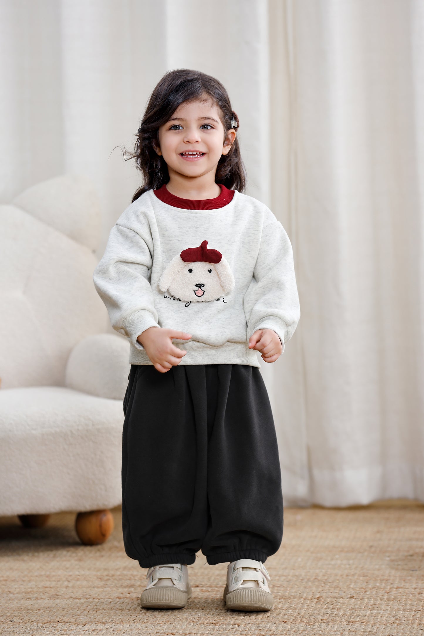 Cute Dag Fleece Cotton Pullover Kids Sweatshirt