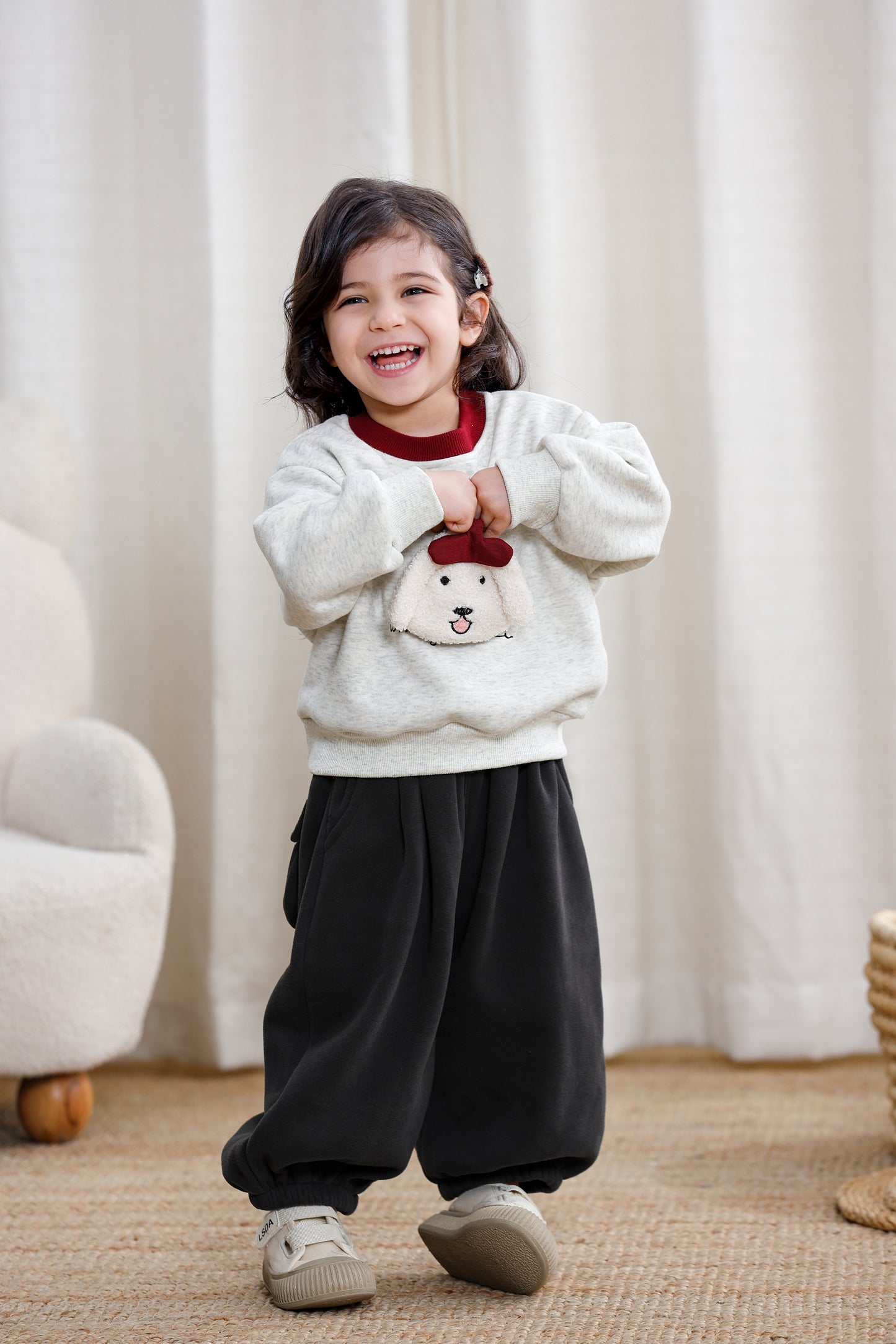 Cute Dag Fleece Cotton Pullover Kids Sweatshirt