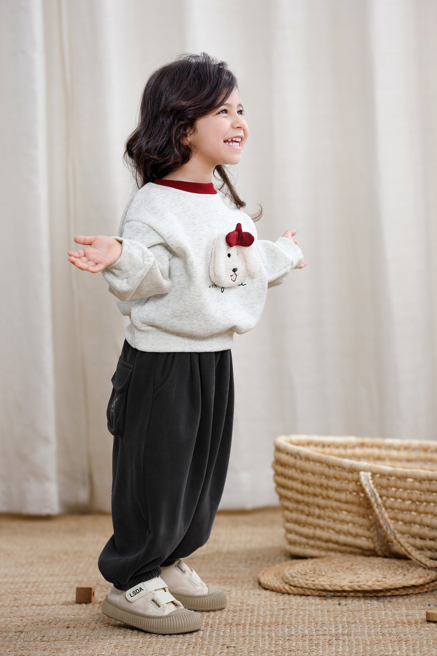 Cute Dag Fleece Cotton Pullover Kids Sweatshirt