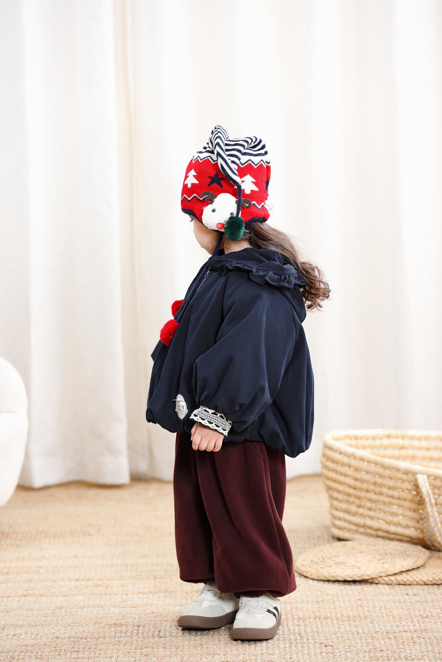 Lace Cuffs Hooded Girls Jacket