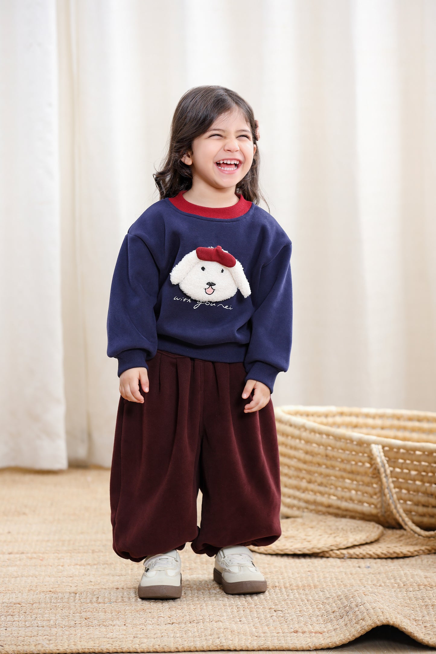 Cute Dag Fleece Cotton Pullover Kids Sweatshirt