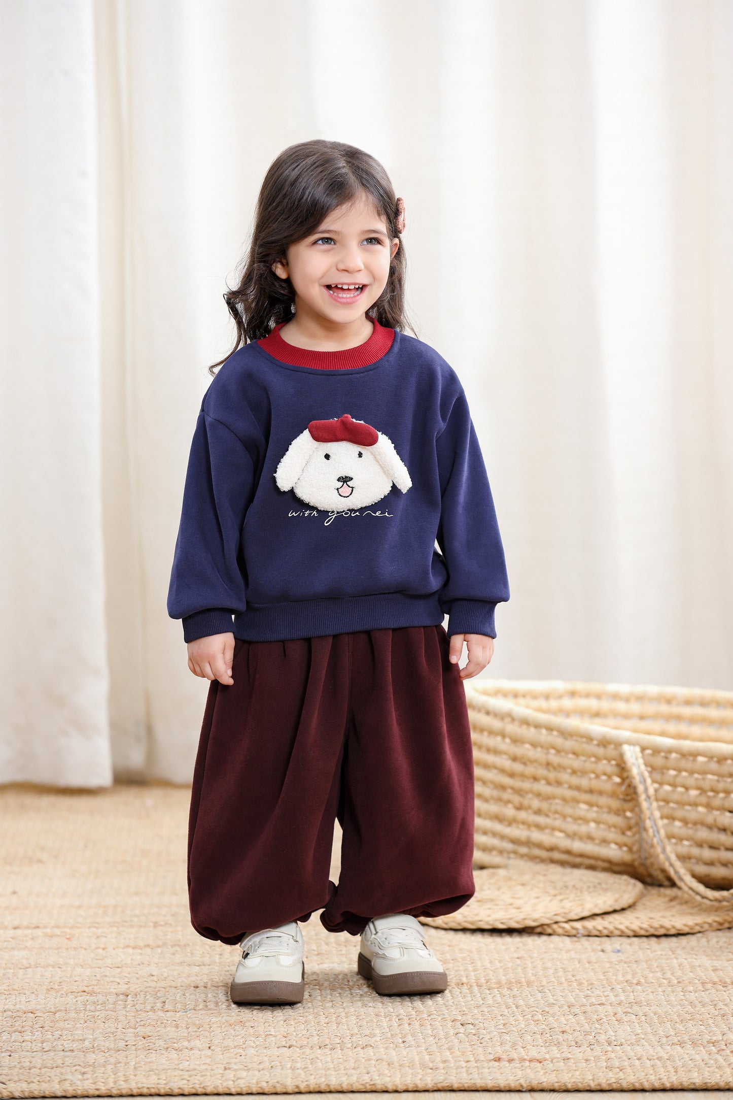 Cute Dag Fleece Cotton Pullover Kids Sweatshirt