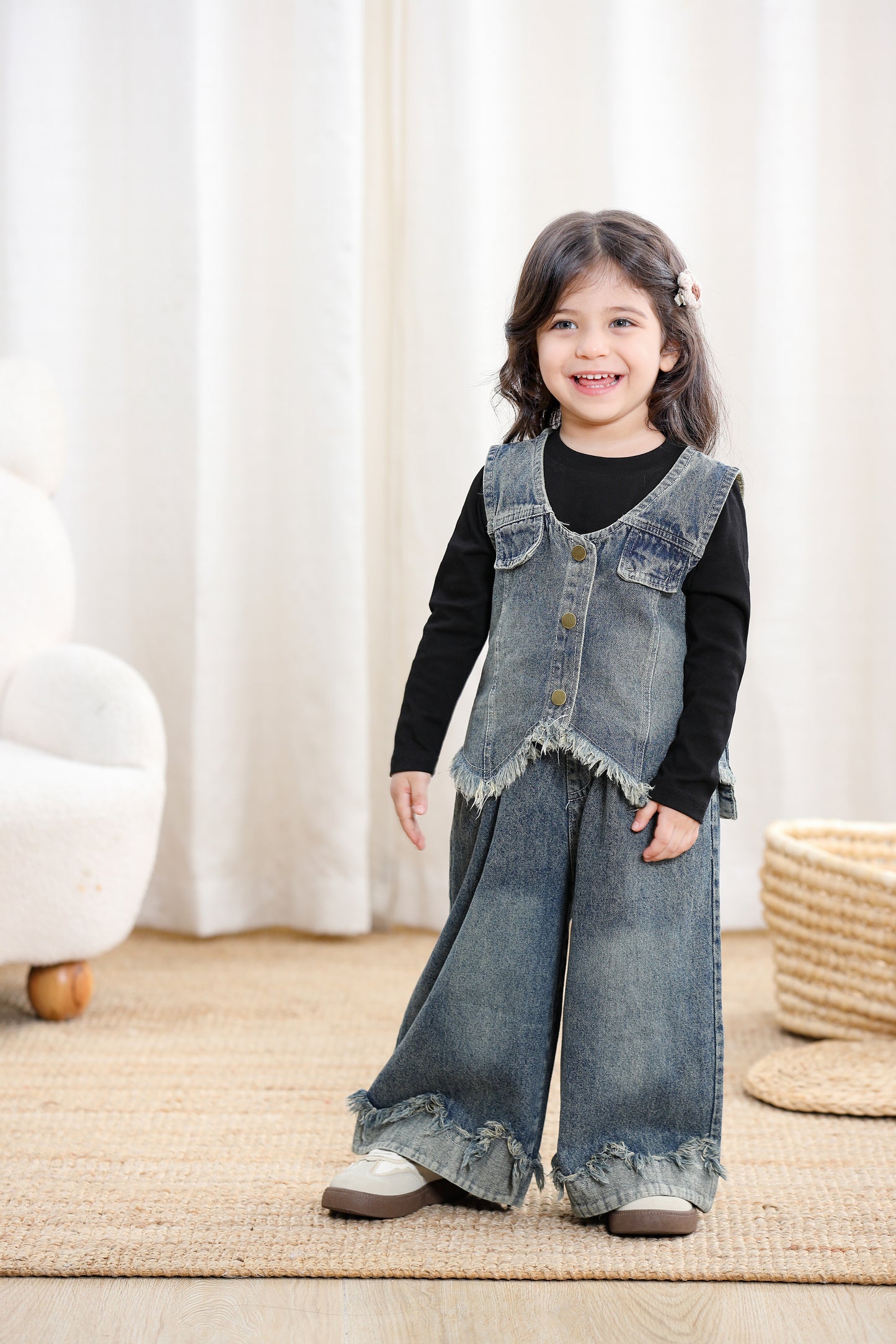 Kids Denim Vest and Pants Set