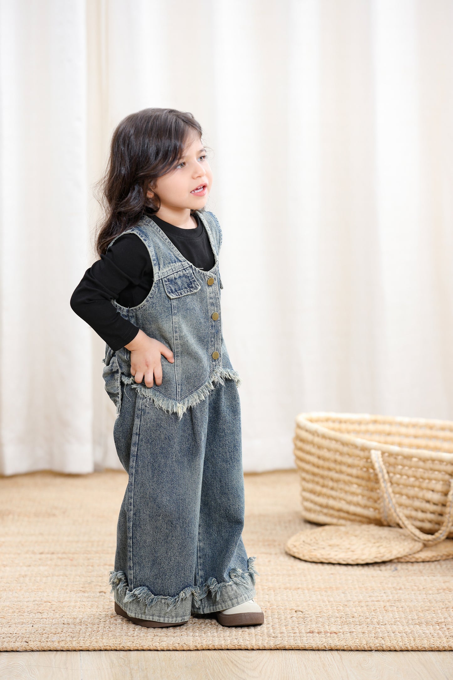 Kids Denim Vest and Pants Set
