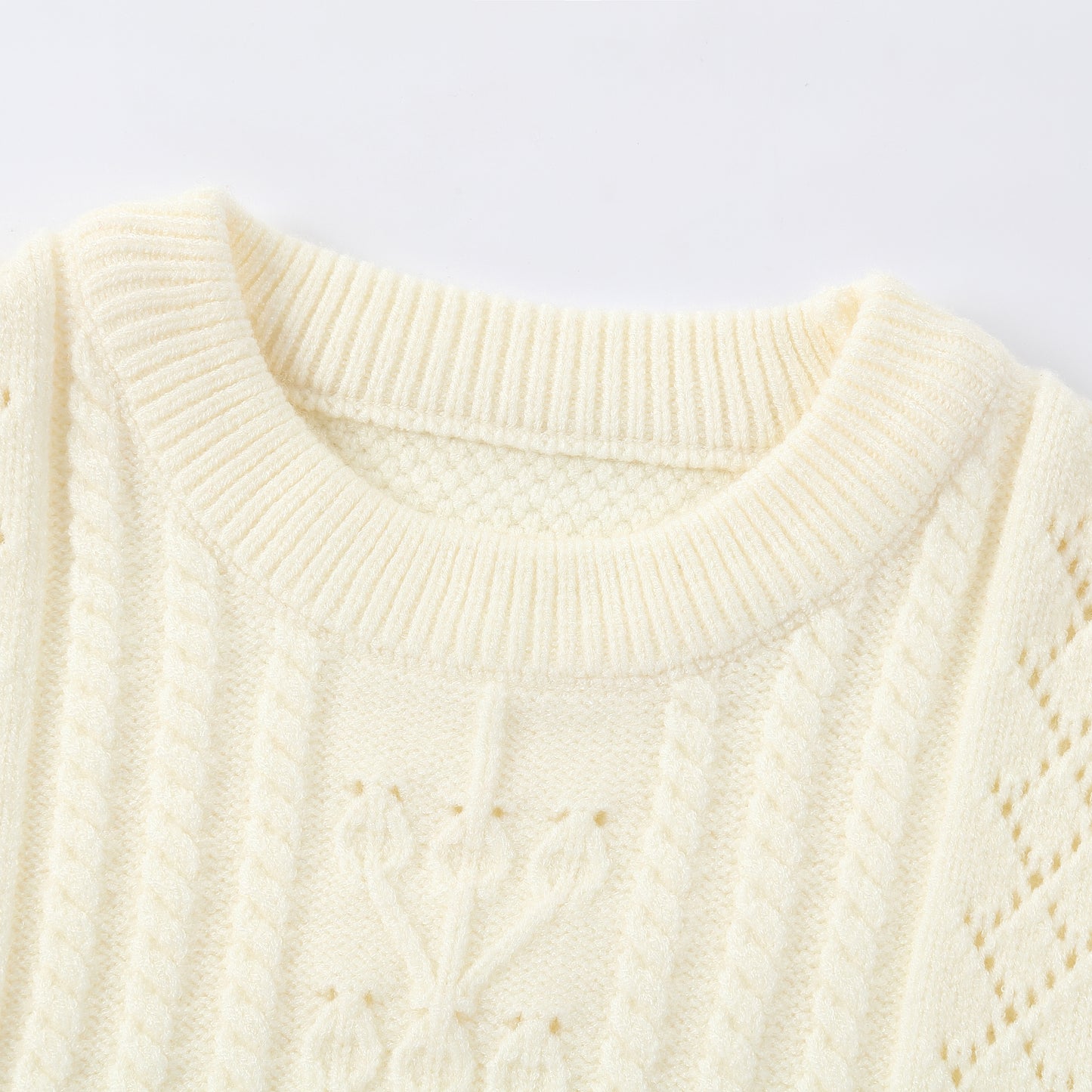 Kids Textured Knit Sweater Long Sleeve