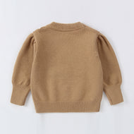 Girls Floral Knit Sweater Long Sleeve