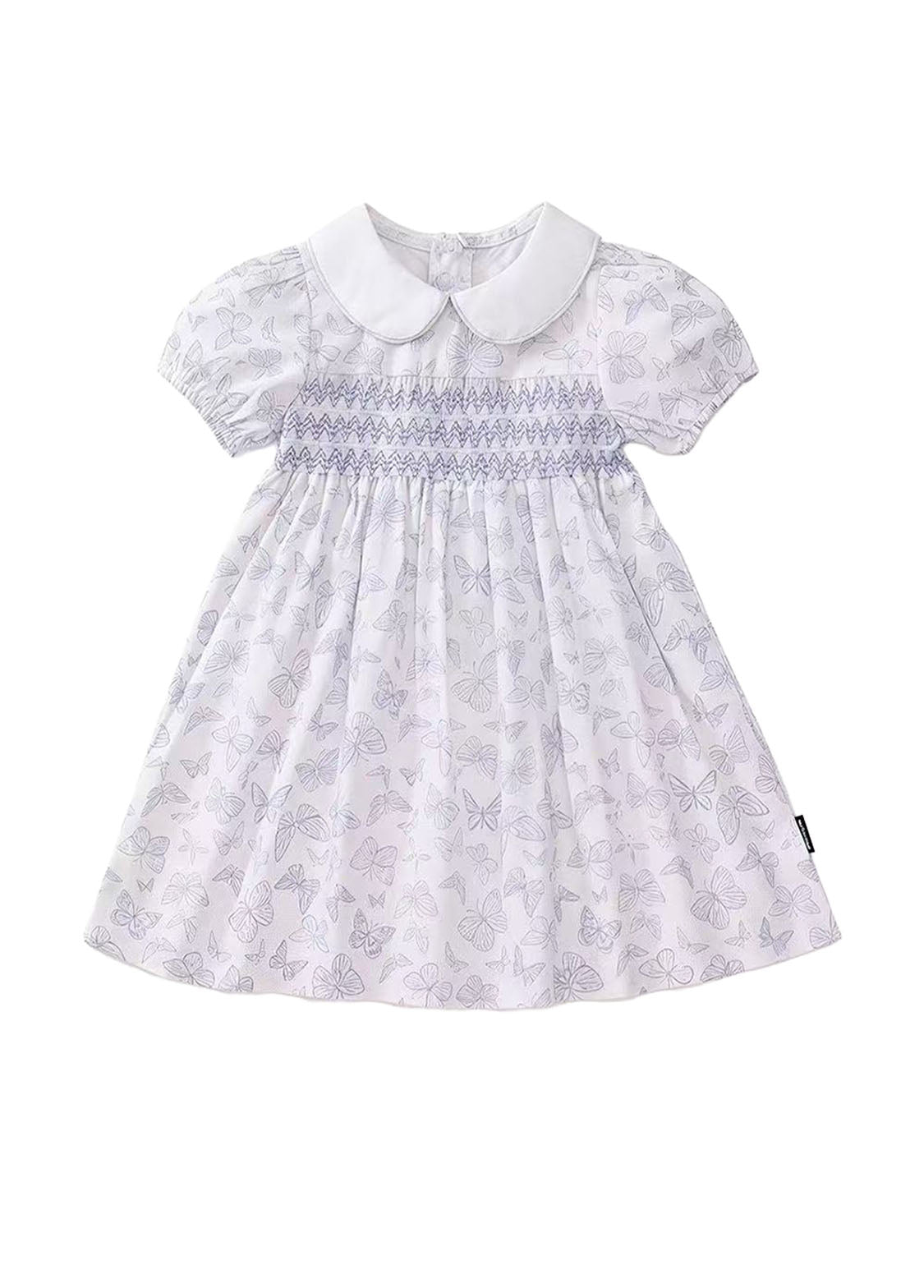 Girl Sweet Butterfly Print Puff Sleeve Dress