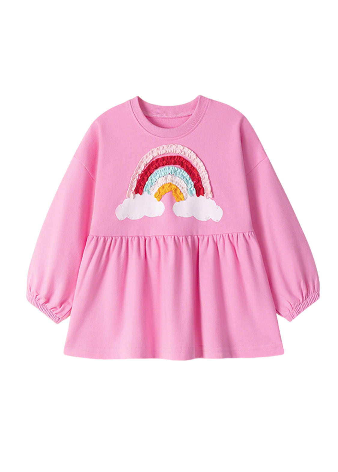 Girls Cute Rainbow Embroidered Long-sleeved T-shirt