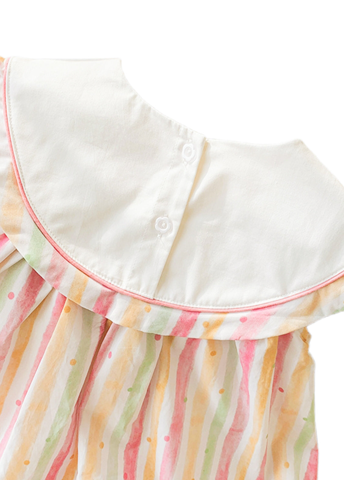 Girls Rainbow Bear Embroidered Cotton Dress