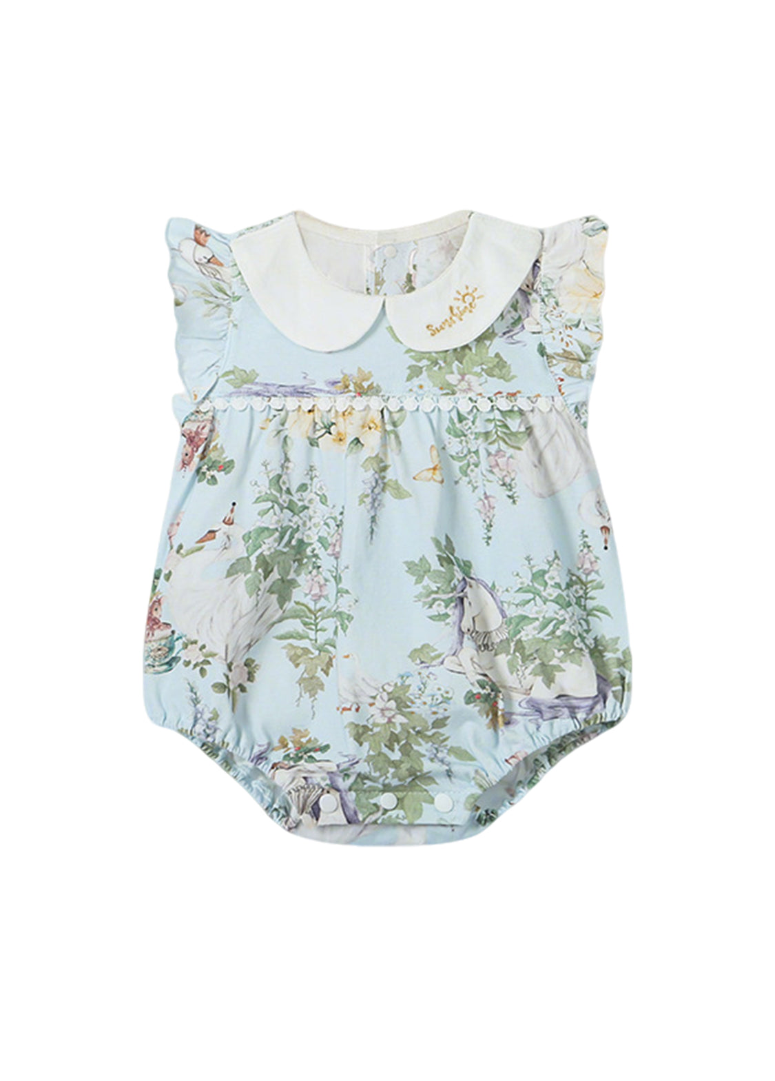 Baby Girl Bamboo Blend Flutter Romper