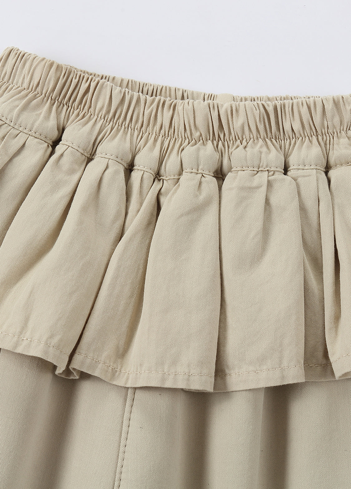 Girls Ruffle Waist Wide-Leg Pants