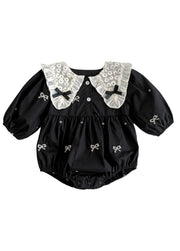 Baby Girl Cotton Bow Embroidered Romper