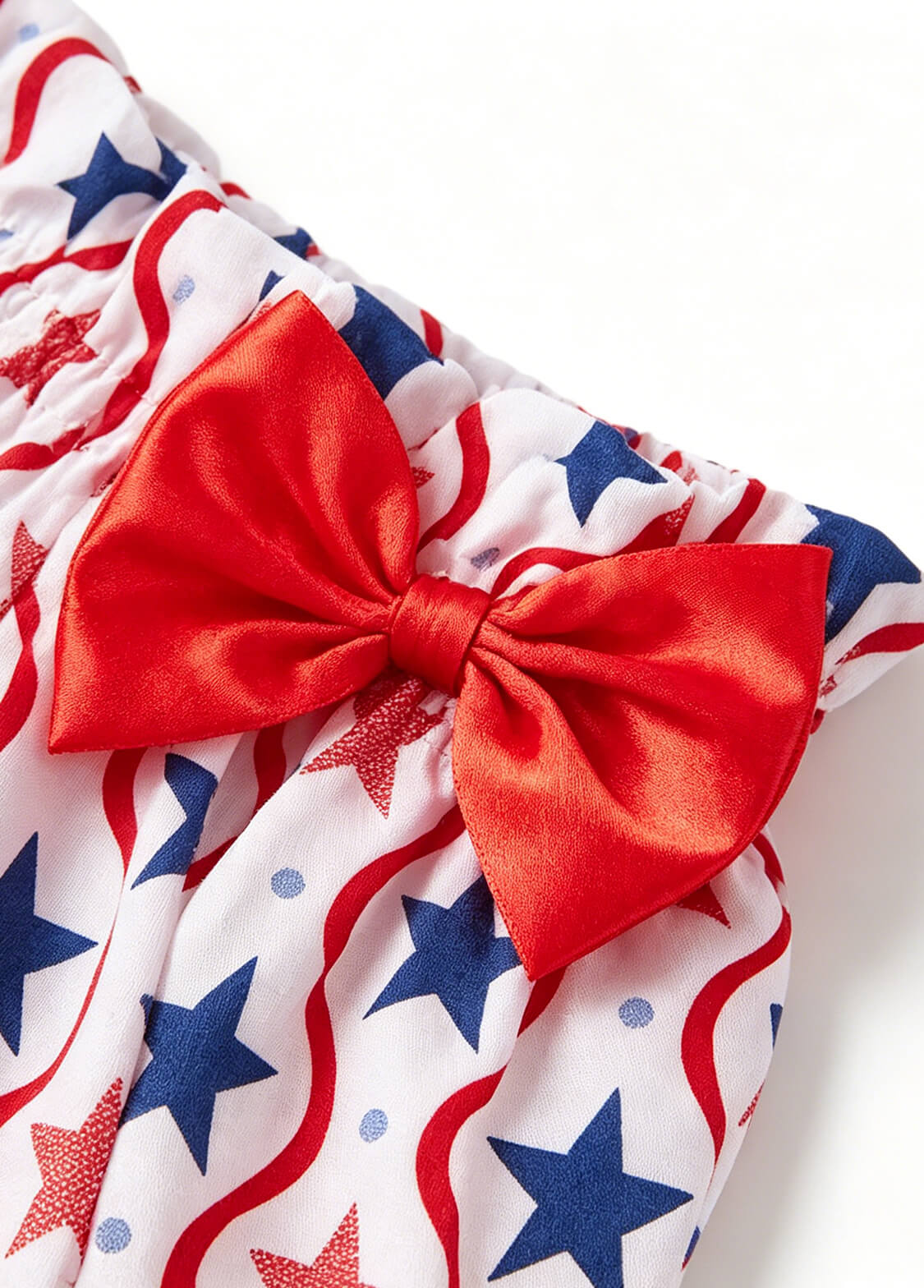 Baby Girls My 1st 4th of July Outfit Set Infant Patriotic Ruffle Romper Bodysuit Star Shorts and Headband 3-Piece Set