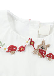 Girls Cotton Easter Bunny Embroidered Dress