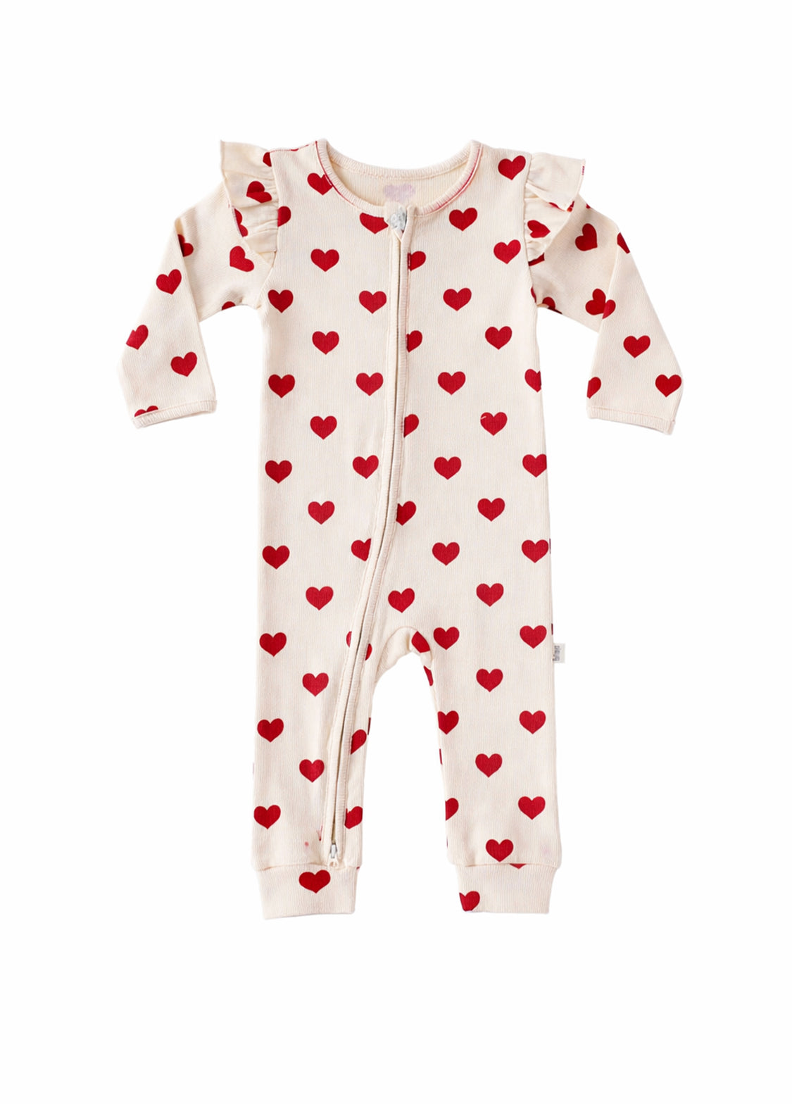 Baby Bow Print Cotton Zipper Romper