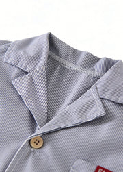 Boys' Casual Navy Striped Shirt Set