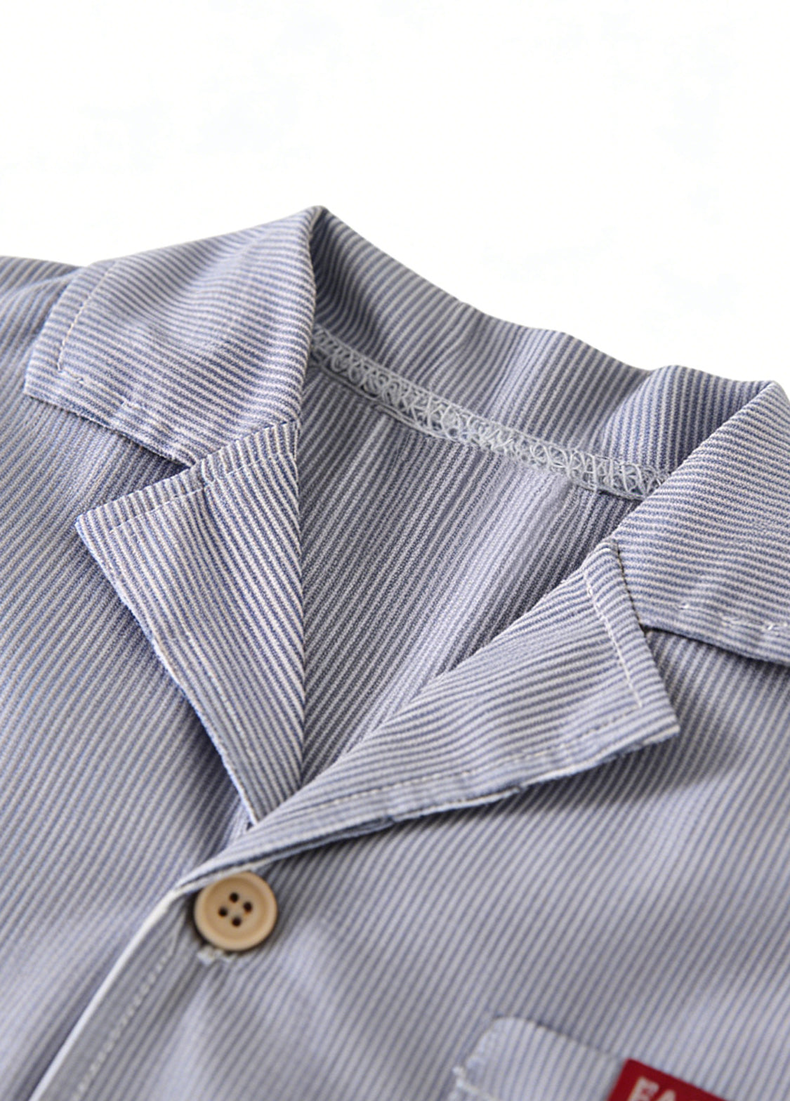 Boys' Casual Navy Striped Shirt Set