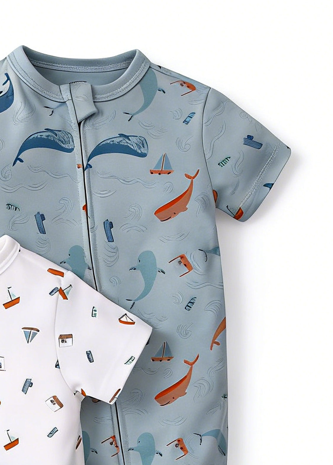 3-Pack Baby Boys Cotton Cute Printed Short-Sleeved Romper