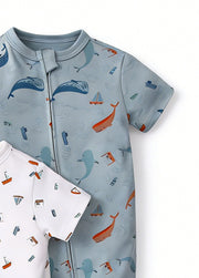3-Pack Baby Boys Cotton Cute Printed Short-Sleeved Romper