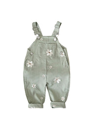 Baby Girl Casual Floral Embroidered Overalls