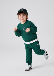 Kids Casual Sports Letter Embroidered Sweatshirt Set