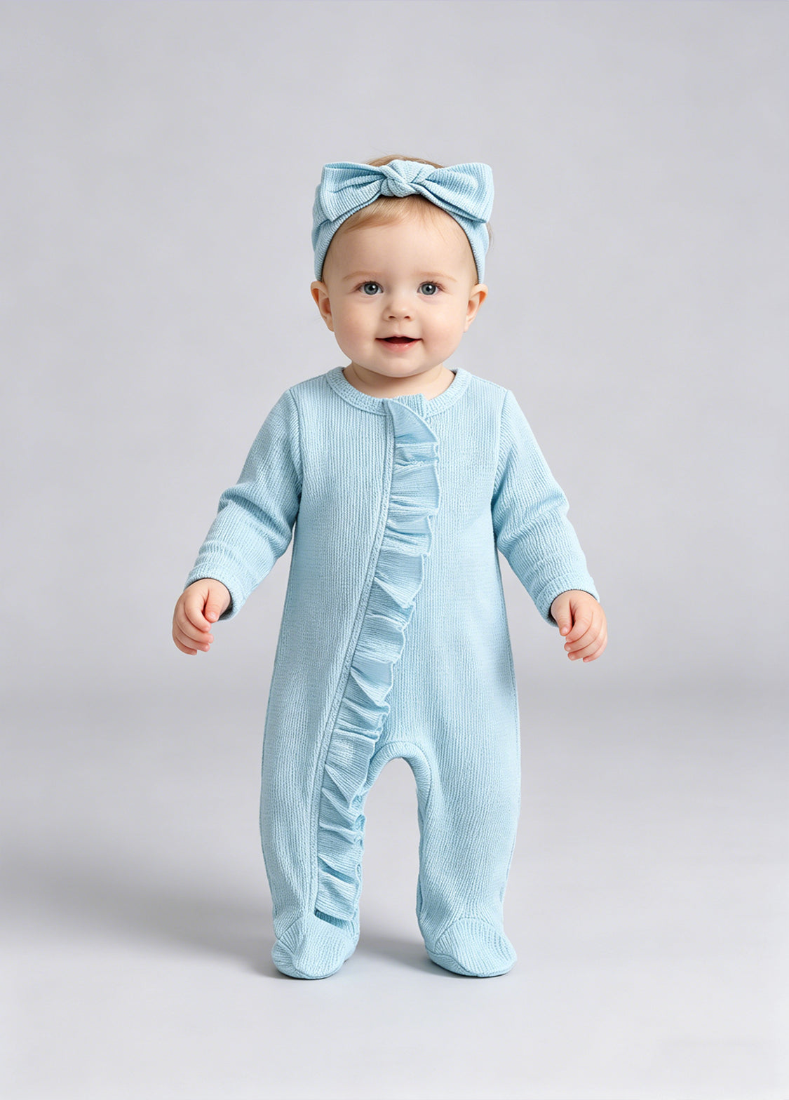 Baby Girl  Cute Ruffled Romper With Headband