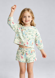 Kids Cotton Music Print Lounge Set