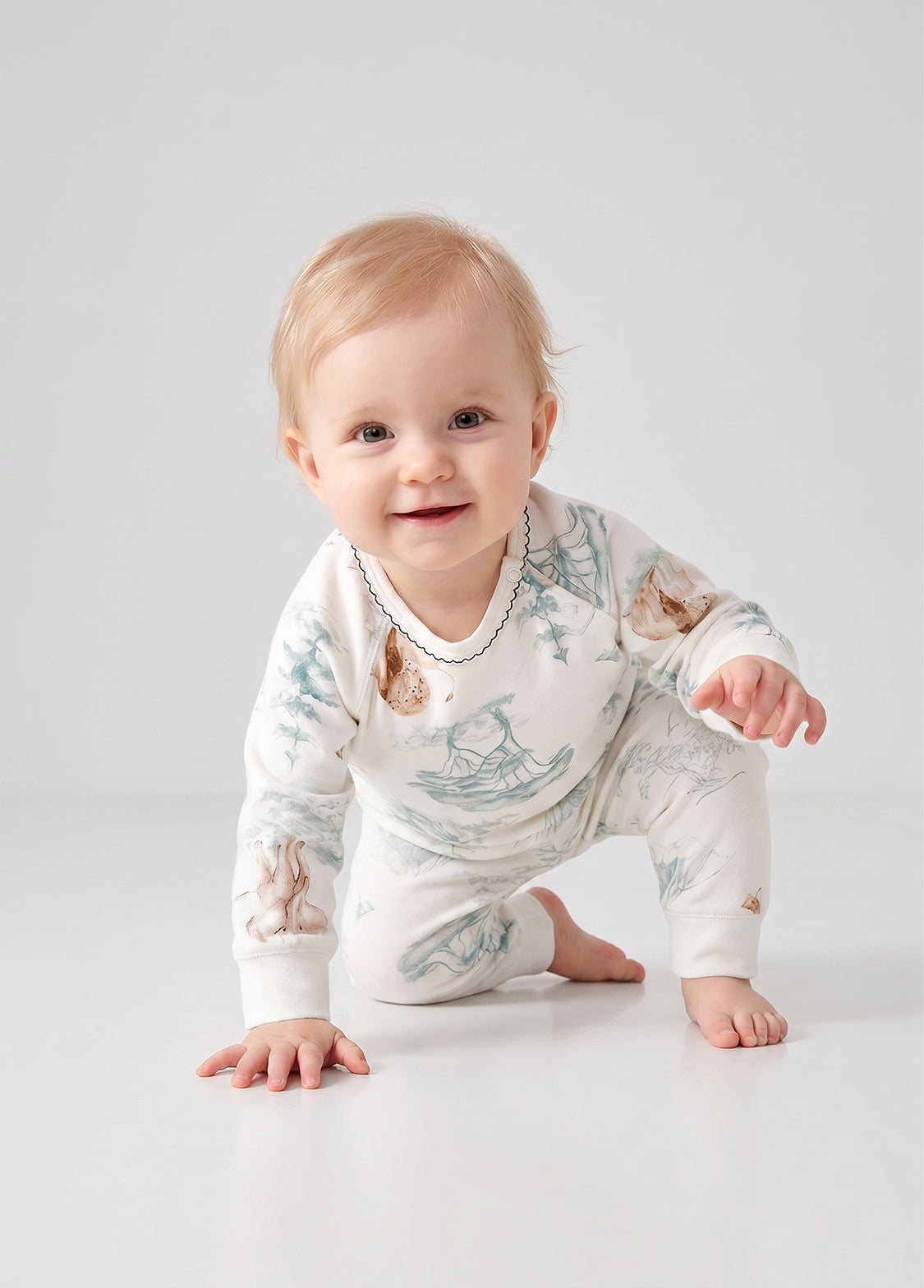 Baby Bamboo-Blend Printed Long Sleeve Lounge Set