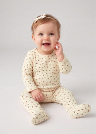 Baby All-Over Leaf Print Footed One-Piece