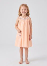 Girls Embroidered Cotton Dress