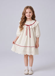 Girls Sweet Lace Ruffle Dress
