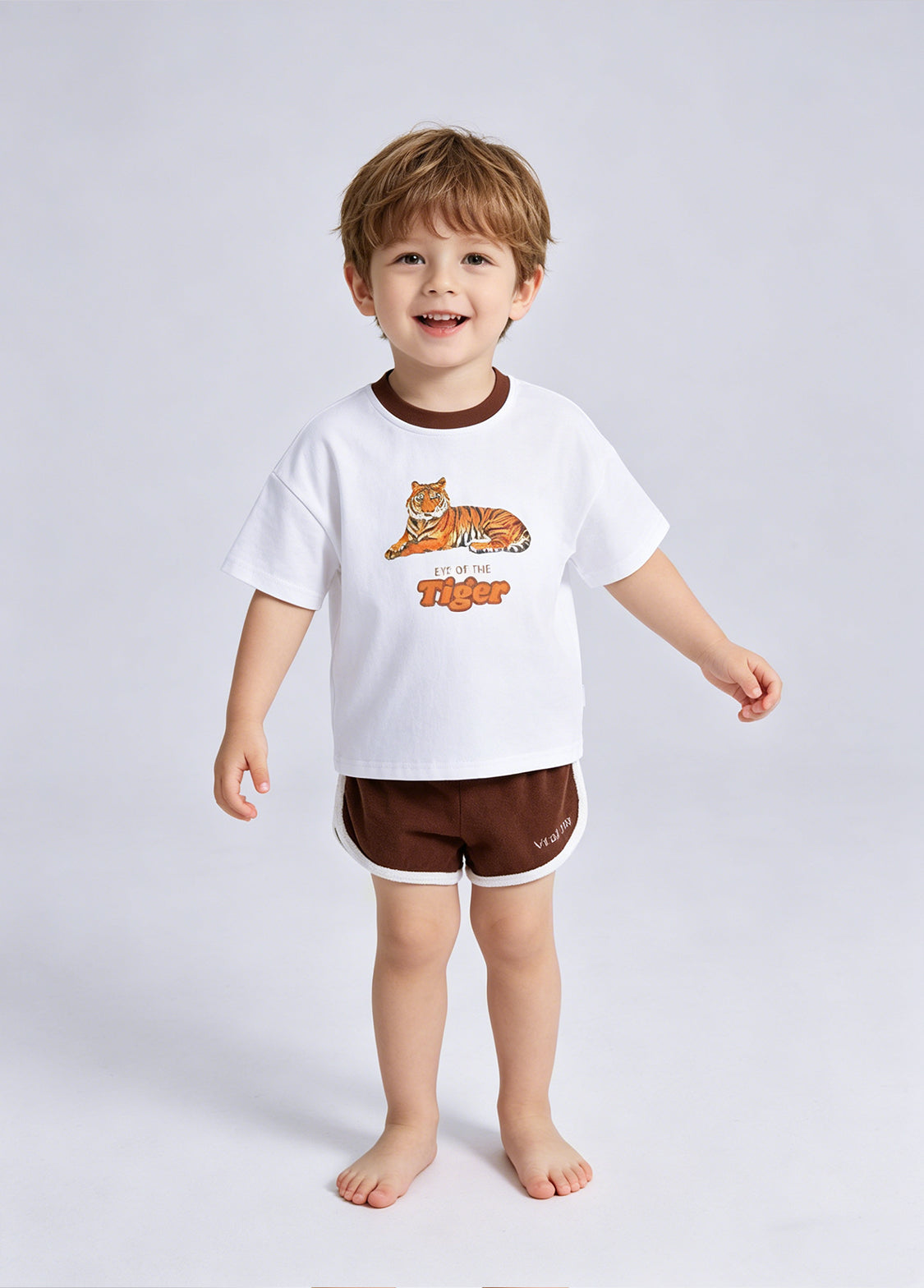 Boys Tiger Graphic Cotton Stretch Two-Piece Set