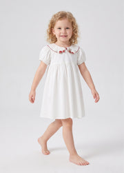 Girls Cotton Easter Bunny Embroidered Dress