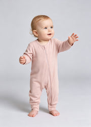 Baby Bamboo-Blend Zip-Front One-Piece Romper