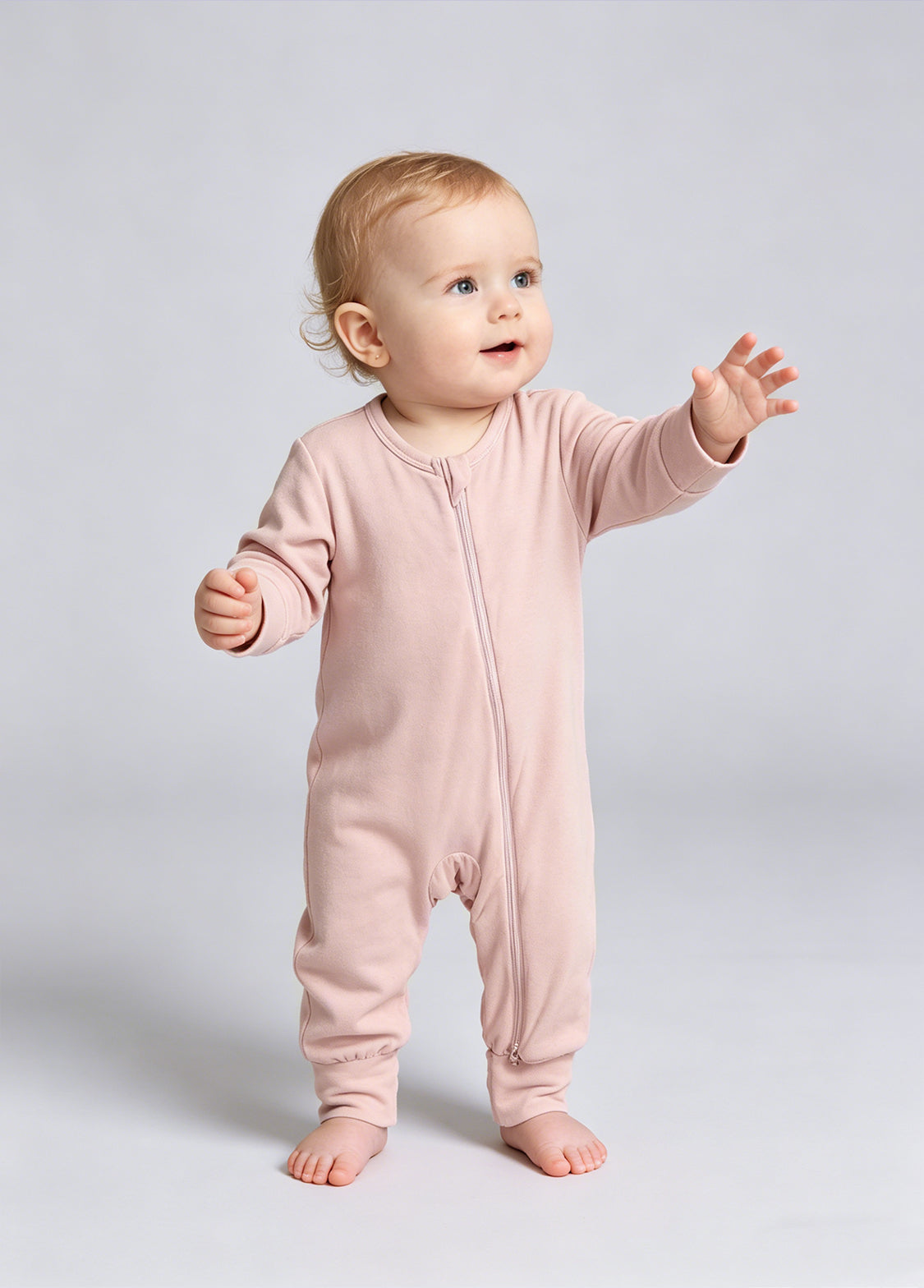 Baby Bamboo-Blend Zip-Front One-Piece Romper