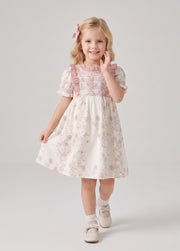 Girls Floral Print Cotton Dress