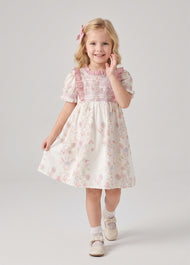 Girls Floral Print Cotton Dress