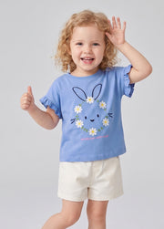 Girls Casual Cotton Daisy Bunny T-Shirt
