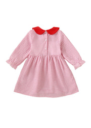 Girl Cute Letters Embroidered Dollar Collar  Dress