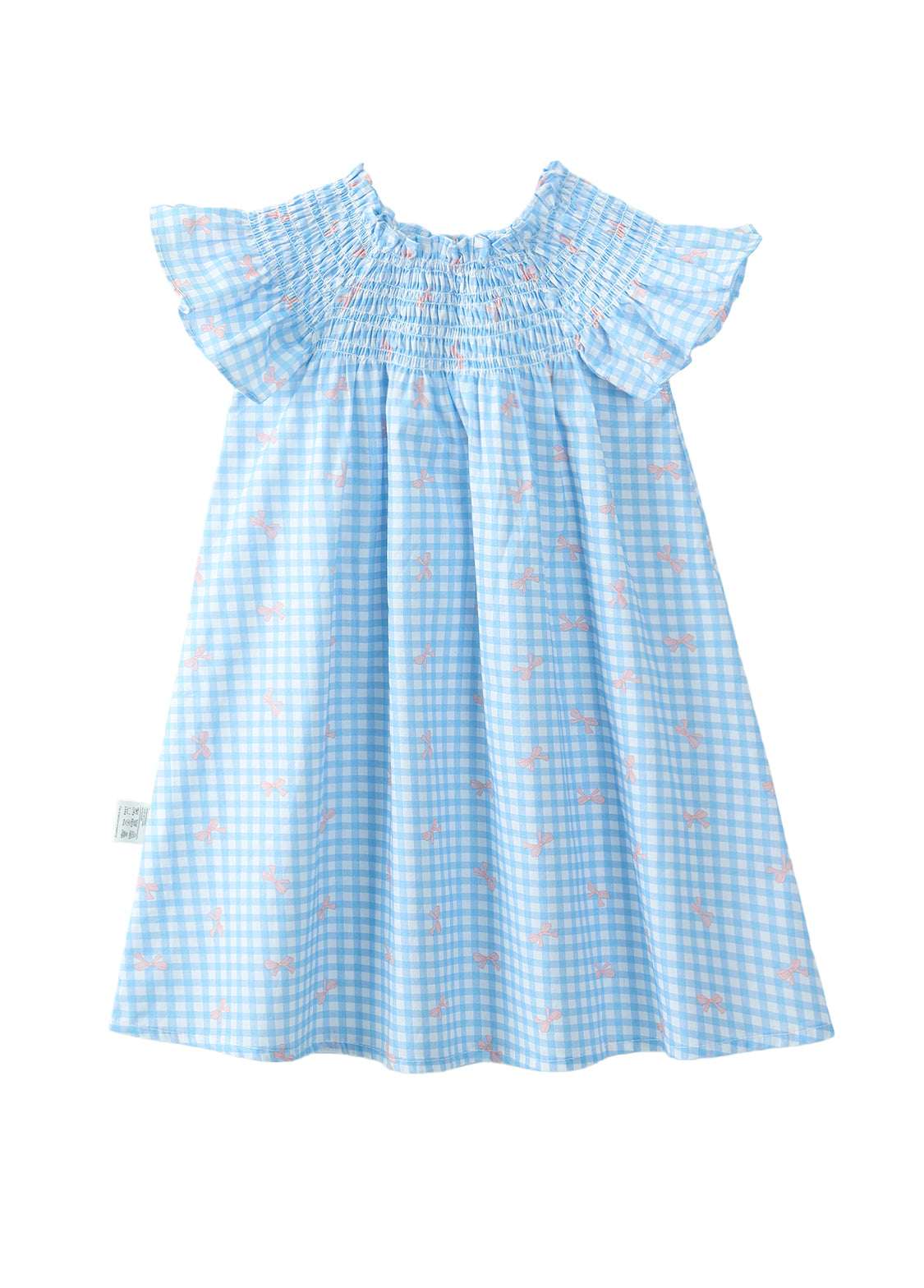 Girls Bow Print Cotton Dress