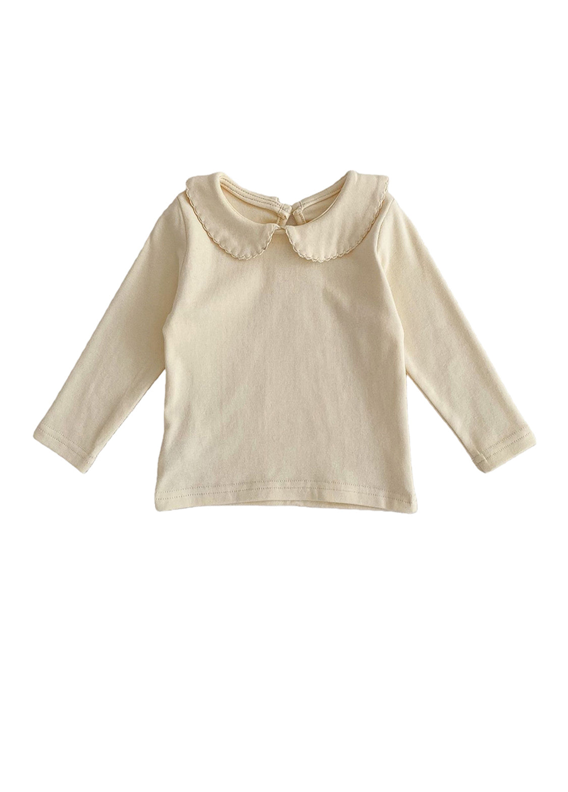 Baby Girls Cute Cotton Dollar Collar Long-sleeved T-shirt