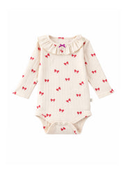 Baby Bow Print Cotton Bodysuit