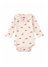 Baby Bow Print Cotton Bodysuit