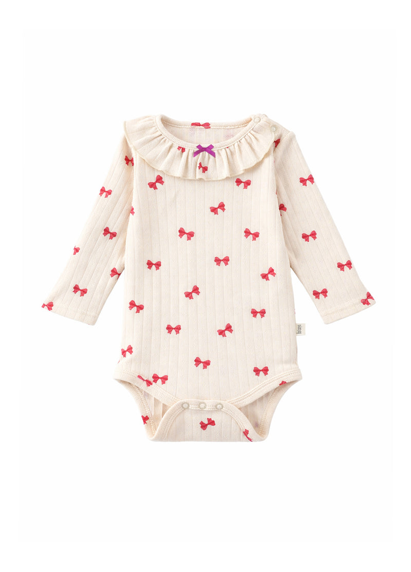 Baby Bow Print Cotton Bodysuit