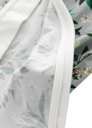 Baby Boy's Bamboo Fiber Floral Zip-Up Romper Pajamas